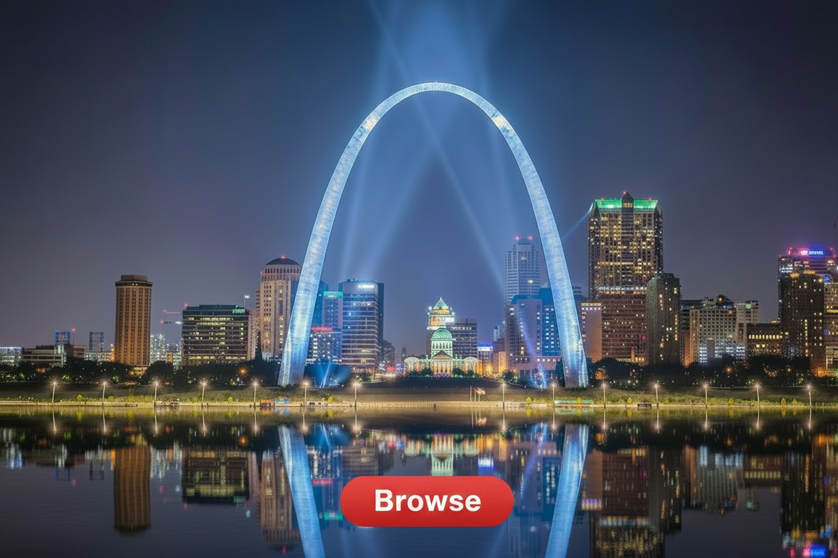 St. Louis Arch Clean Red Button